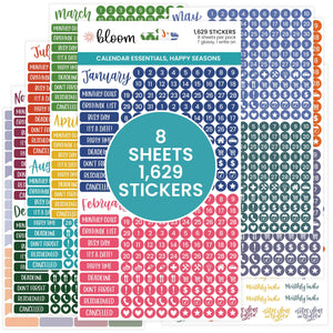 Date Day Months Stickers - Bloom Daily Planners