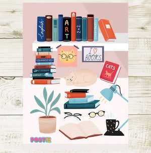 Book Lovers Desk Sticker Sheet