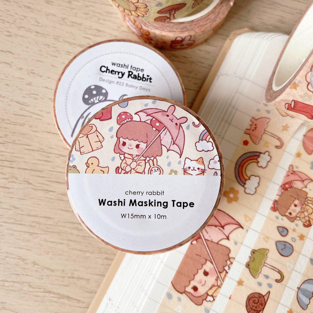 Kawaii Rainy Days Washi Tape by Cherry Rabbit