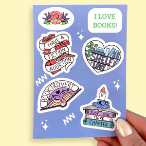 I Love Books Sticker Sheet