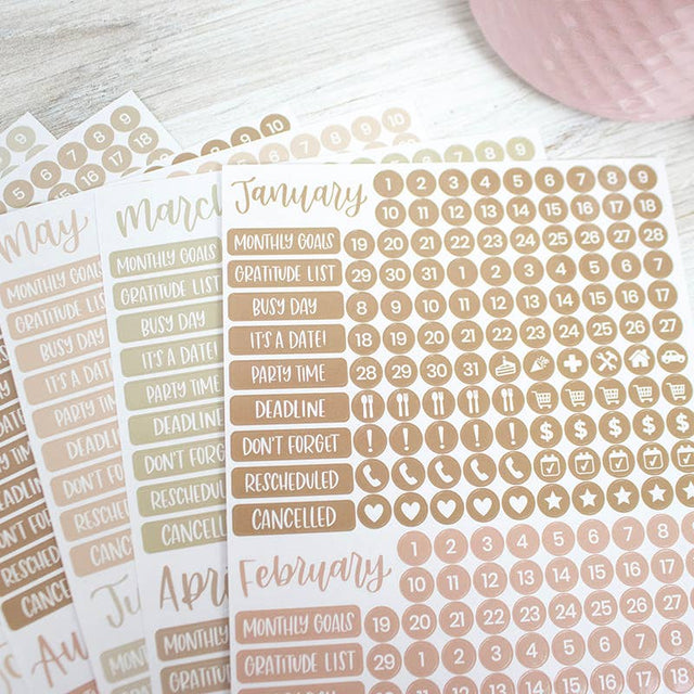 Date Day Months Stickers - Bloom Daily Planners