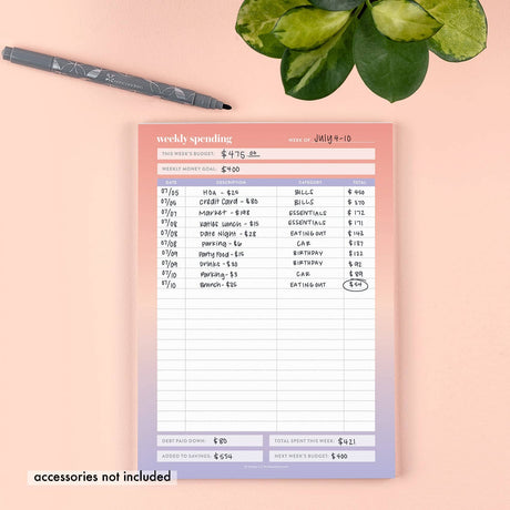 Erin Condren Budget Tracker Notepad - 50 sheets