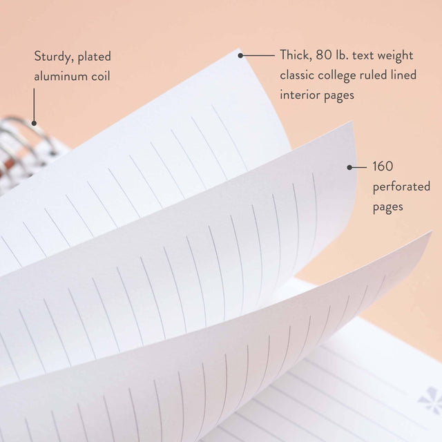 Erin Condren 7x9 Simple Checkered Coiled Notebook - Lined