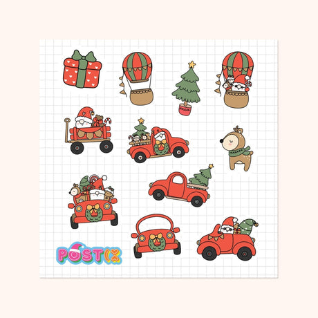 Santa Goes Shopping Sticker Sheet