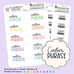 Clear Customer Script Word Planner Stickers
