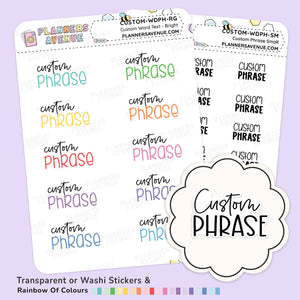 Clear Customer Script Word Planner Stickers