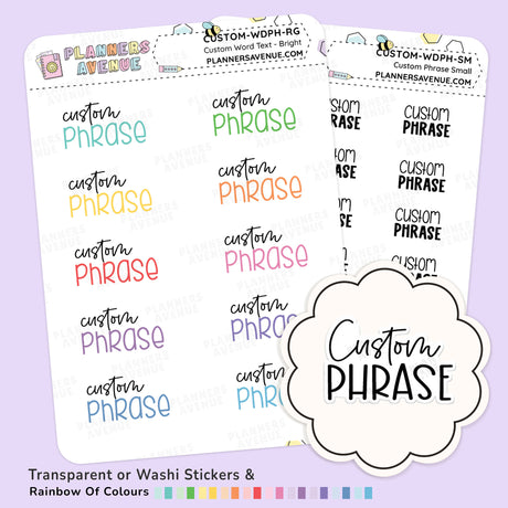 Clear Customer Script Word Planner Stickers