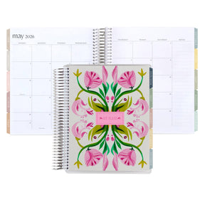 Erin Condren 7x9 Tulipscape Monthly Planner - 12-month Dated 2026 Jan - Dec Floral design planner with a white background