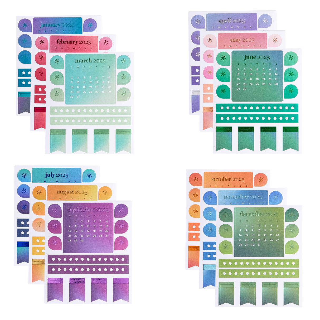 Erin Condren 2025 Mini Calendar Sticker Pack