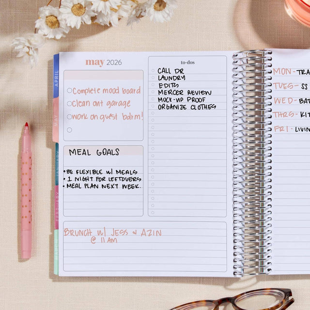 Erin Condren 7x9 Hexagon Horizontal Life Planner - 12-month Dated 2026 Jan - Dec