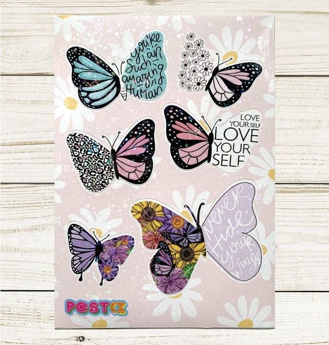 Blooming Butterflies Holographic Sticker Sheet