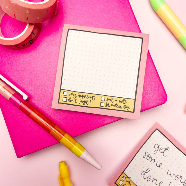 Pink Grid Memo Pad