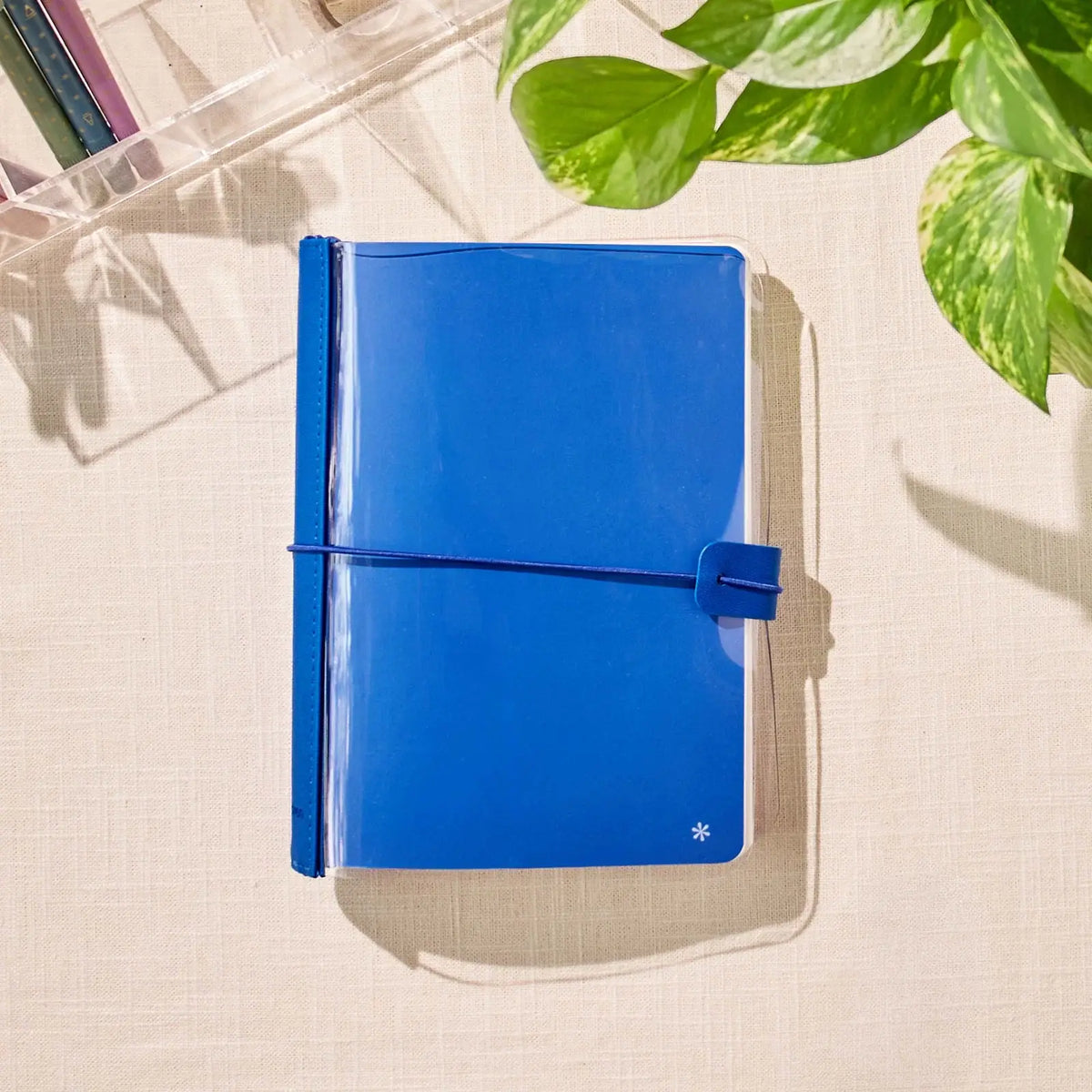 Erin Condren planner folio: Royal Blue Flex Folio holding a Petite Journal