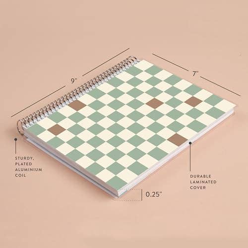 Erin Condren 7x9 Simple Checkered Coiled Notebook - Lined