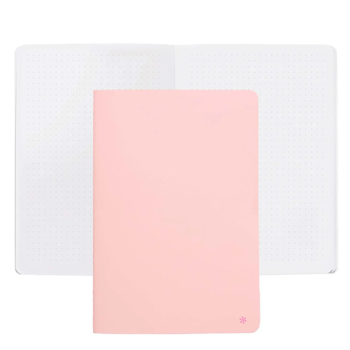 Erin Condren Blush Dot Grid Petite Journal: Blush cover shown with an open dot grid spread