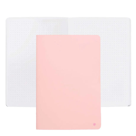 Erin Condren Blush Dot Grid Petite Journal: Blush cover shown with an open dot grid spread