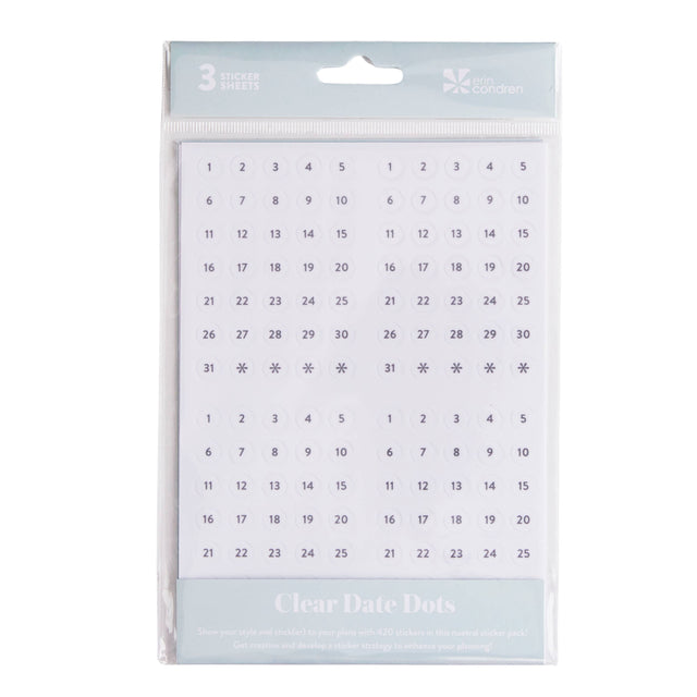 Erin Condren Transparent Date Dots Stickers