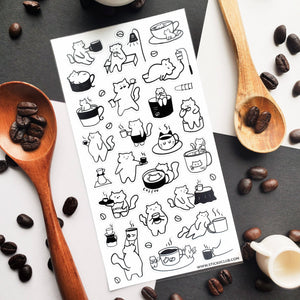 Caffeine Cats 2 stickers by STICKII for planners and journals