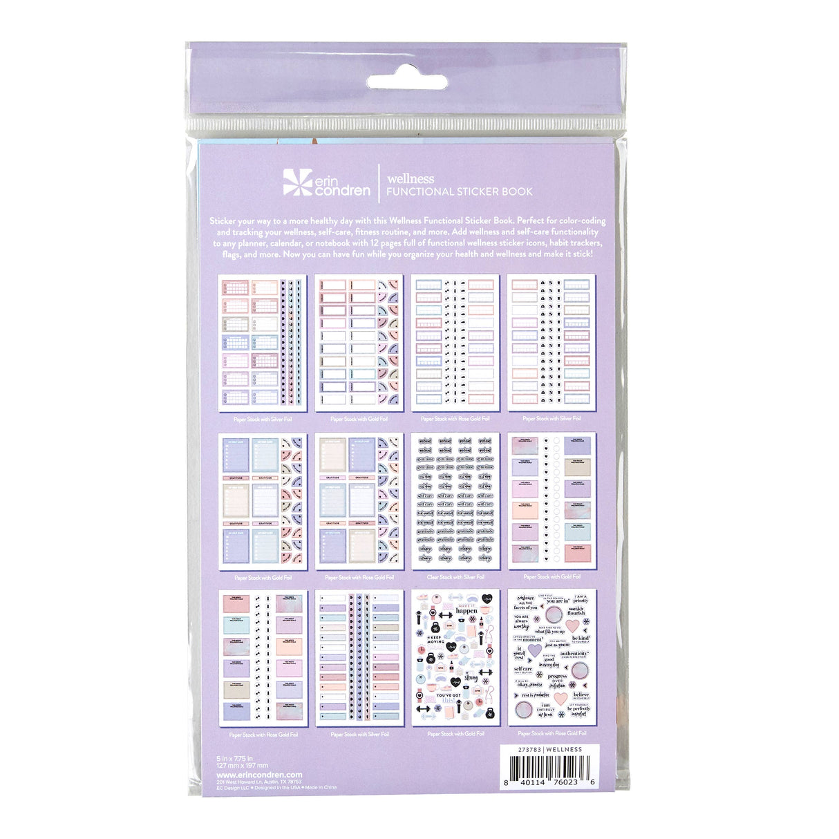 Erin Condren Wellness Functional Sticker Book