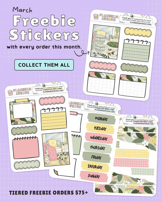 Free Planner Stickers with every order this month at Planners Avenue