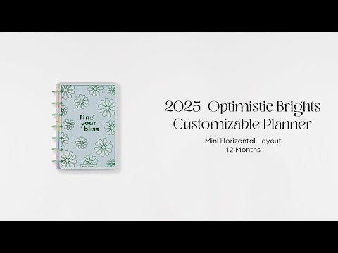 Happy Planner Optimistic Brights Mini  12-Month Dated 2025-2026 - Horizontal