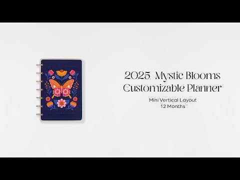 Happy Planner Mystic Blooms Mini  12-Month Dated 2025-2026 - Vertical
