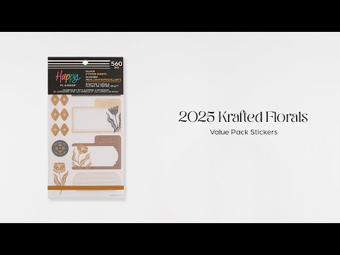 Happy Planner Krafted Florals Classic Sticker Book - Value Pack