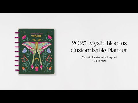 *IMPERFECT* Happy Planner Mystic Blooms Classic 18-Month Dated 2025-2026 - Horizontal