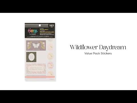 Happy Planner Wildflower Daydream sticker book flip-through