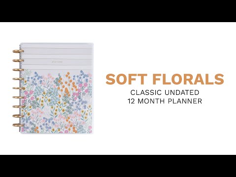 Happy Planner Soft Florals Classic Dashboard Undated - 12 Month Planner