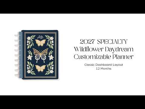 Happy Planner Wildflower Daydream velvet Classic Dashboard Planner 2027 supplier video