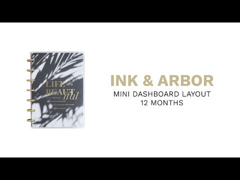 Happy Planner Ink Arbor Mini | Dashboard 12-Months Dated Jul 2024 Jun 2025