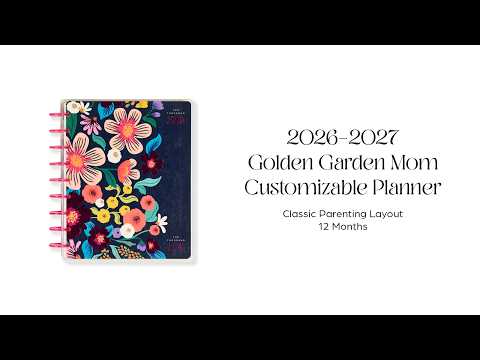 Happy Planner 2026 - 2027 Golden Garden Mom Classic 12 Month Dated - Parenting