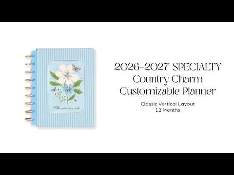 Happy Planner 2026 - 2027 Country Charm Classic Vertical 12 Month Dated - SPECIALTY Cover