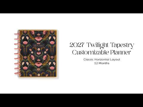 Happy Planner Twilight Tapestry Classic Horizontal Planner 2027 supplier video