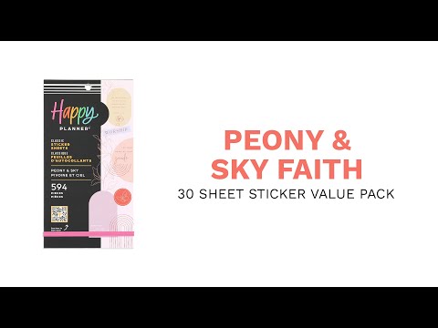 Happy Planner Peony & Sky Faith Classic Sticker Book Value Pack