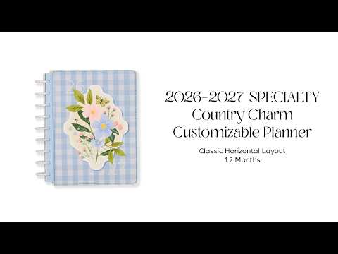 Happy Planner 2026 - 2027 Country Charm Classic Horizontal 12 Month Dated - SPECIALTY Cover