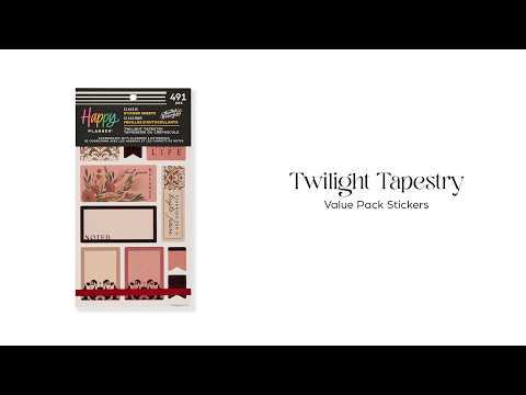 Happy Planner Twilight Tapestry Classic sticker book flip-through