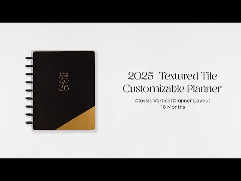 *IMPERFECT* Happy Planner Textured Tile Classic 18-Month Dated 2025-2026 - Vertical