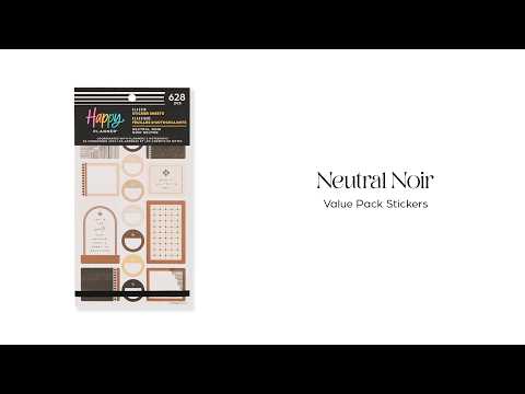 Happy Planner Neutral Noir Sticker Book - Classic