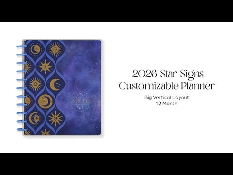 Happy Planner Star Signs Big 12 Month 2026 Dated - Vertical