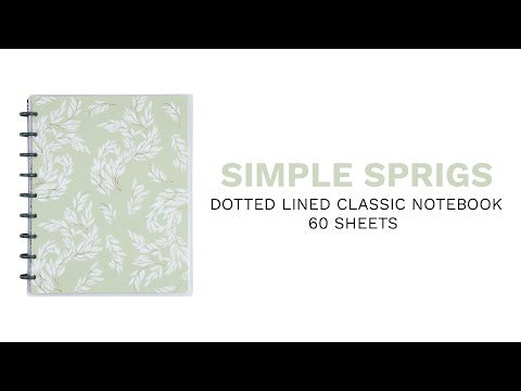 Happy Planner Simple Sprigs Classic Notebook - Lined