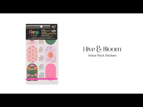 Happy Planner Hive & Bloom sticker book flip-through