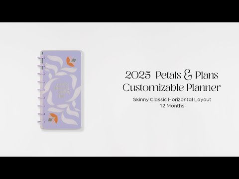 Happy Planner Petals & Plans Skinny Classic 12-Month Dated 2025-2026 - Horizontal