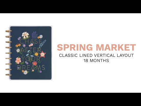 Happy Planner Spring Market Classic | Lined Vertical 18-Months Dated Jul 2024 Dec 2025