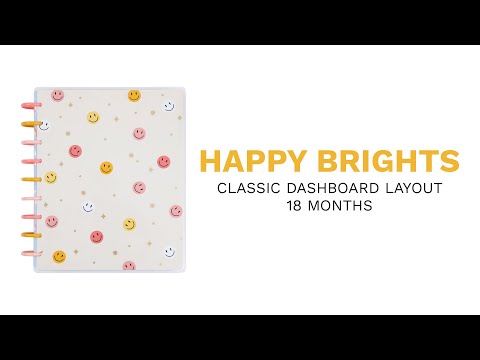Happy Planner Happiest Brights Classic | Dashboard 18-Months Dated Jul 2024 Dec 2025