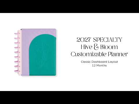 Happy Planner Hive & Bloom Classic Dashboard Planner 2027 supplier video