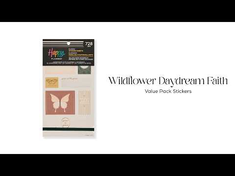 Happy Planner Wildflower Daydream Faith sticker book flip-through