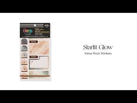 Happy Planner Starlit Glow Classic sticker book flip-through