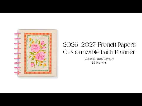 Happy Planner 2026 - 2027 French Papers Faith Classic 12 Month Dated